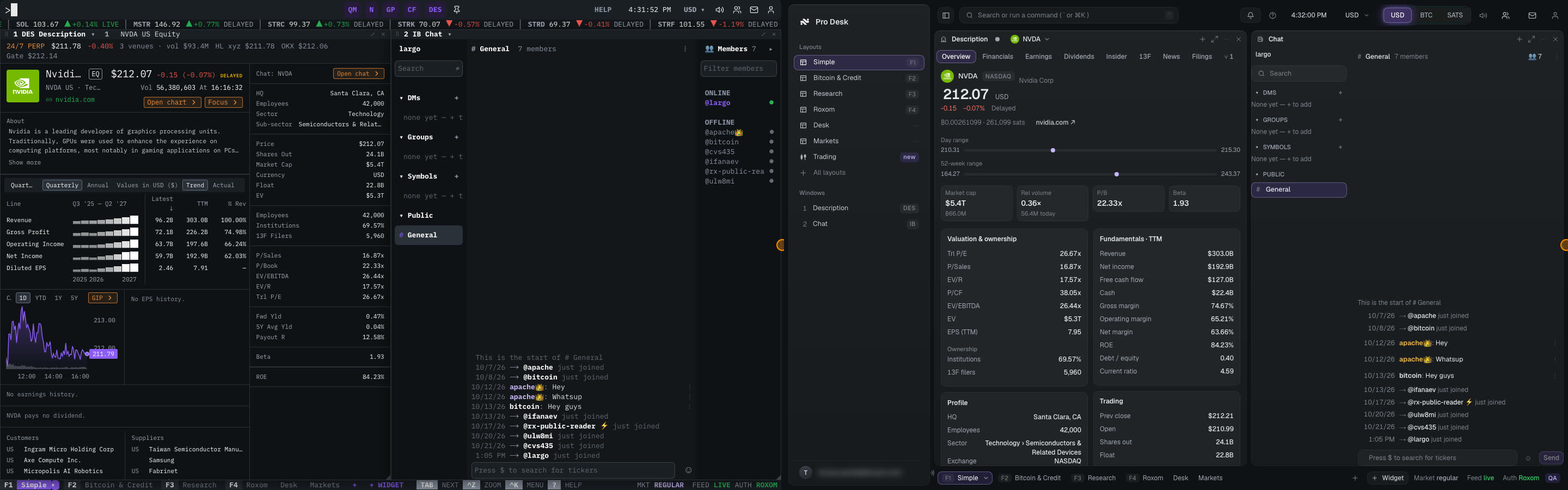 The Roxom Pro Classic terminal next to the Desk front end
